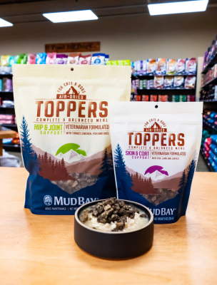two bags of new Mud Bay Food Toppers